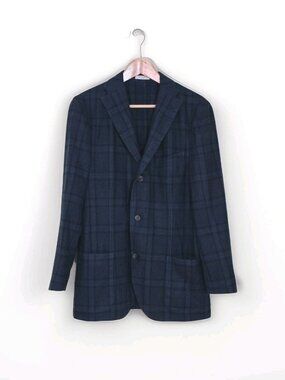 Boglioli Blazer Mens 52 US 42 L Teal Plaid Unlined 50 K Jacket N2902J Italy Luxe